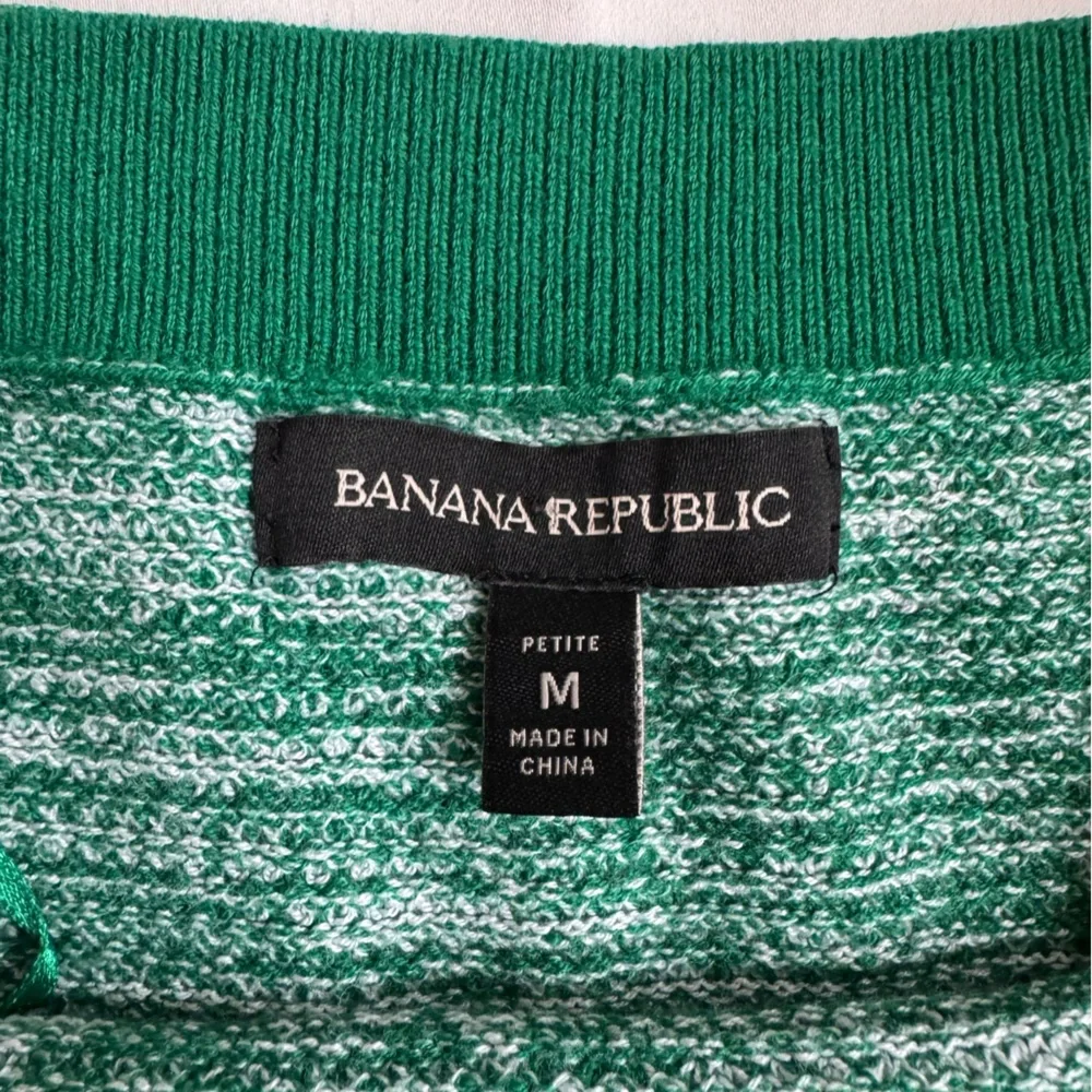 Banana Republic Green Striped Sweater Tank Petite Medium Colorblock Knit